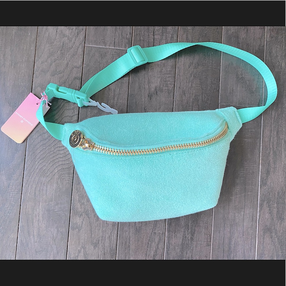 BNWT Stoney Clover Lane Target Collection Terry Cloth Mint Turquoise Fanny Pack
